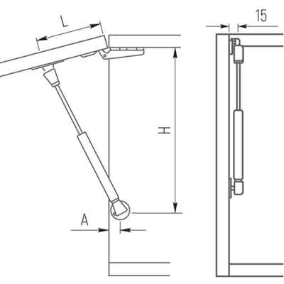 Подъемник газовый SETUP 80N ,белый GL-80N-10