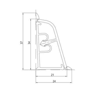 Сосна Винтажная плинтус KORNER 3,0м LB-37 -388
