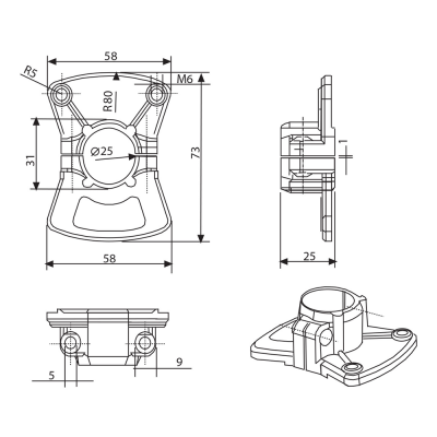 Соединитель трубы и 2 панели GP81 EDSON CHROME
