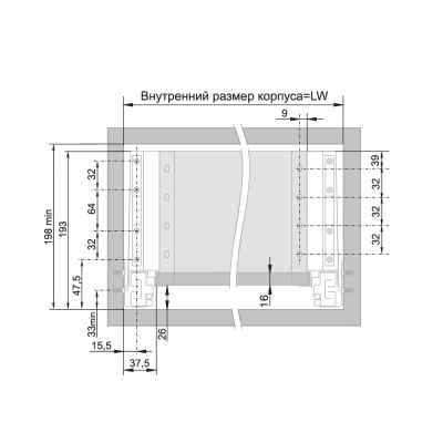Направляющие для Старт SB20W.1/450 (боковина 167мм прямая) Боярд