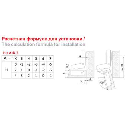 Петля вкладная Н301С02/0910, clip-on, с доводчиком, BOYARD