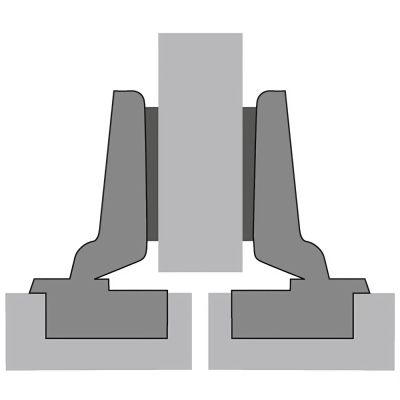 Петля полунакладная, Intermat TOP 9943-Т42-К9,5 без доводчика, clip-on, HETTICH (48051)