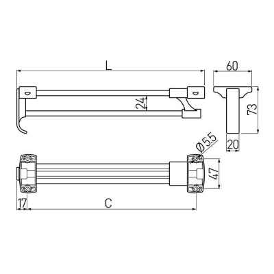 Штанга выдвижная PRESTIGE L-300мм WW-WSD300-01