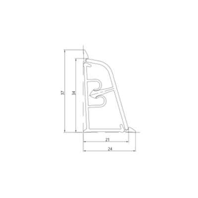 Дуб Вотан плинтус KORNER 3,0м LB-381-6112